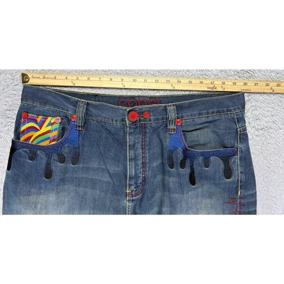 Coogi Mens Jeans 40x34 (33.5) Baggy Guitar Hands Embroidered Hip Hop Spellout‎ - Picture 5 of 16